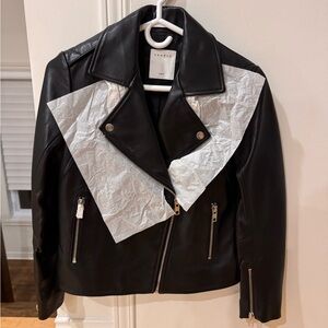 NWOT Sandro black leather jacket, size 2
